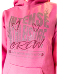 Hoodie Intense Crew rhinestones rose