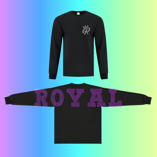 Royal - Long-sleeve rhinestone design club top