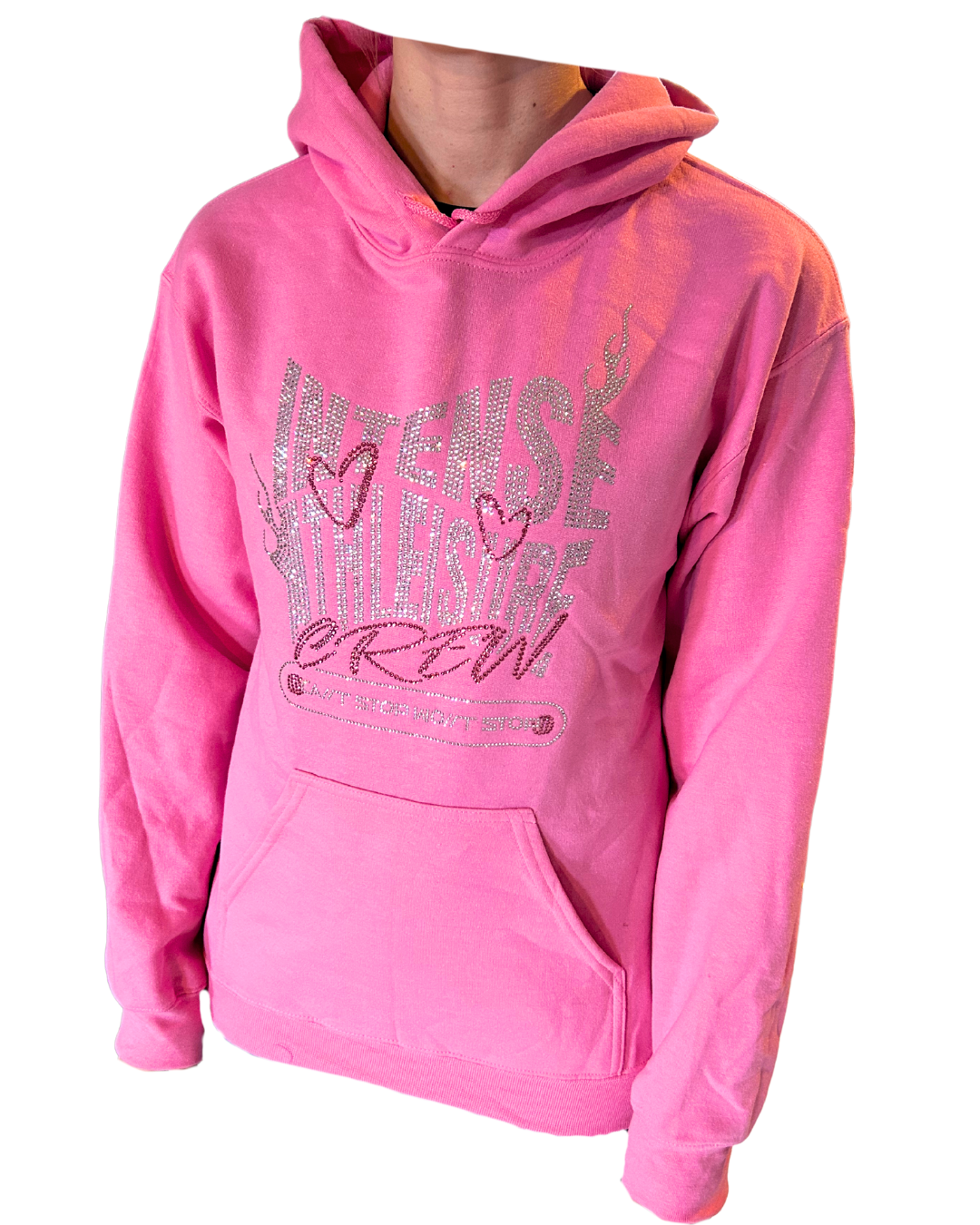 Hoodie Intense Crew rhinestones rose