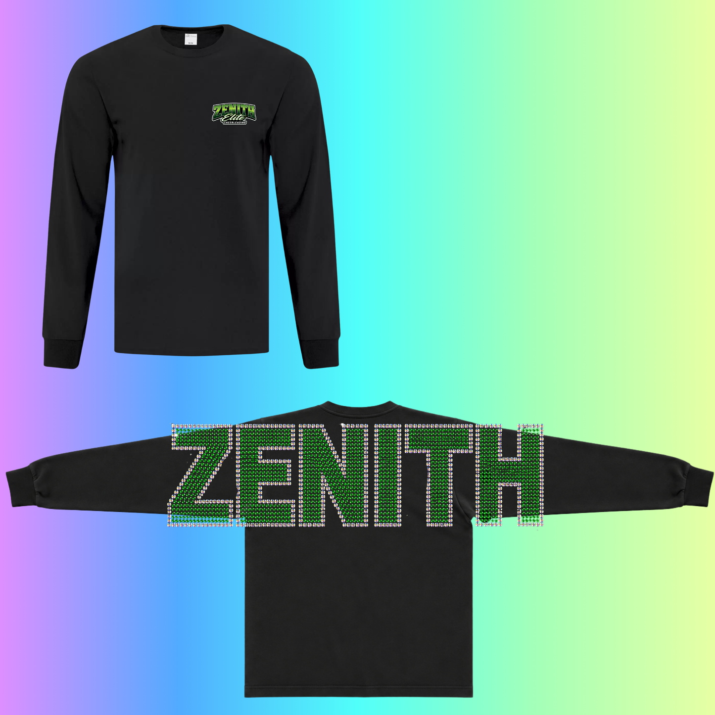 Zénith - Deisgn club manche longue en rhinestone