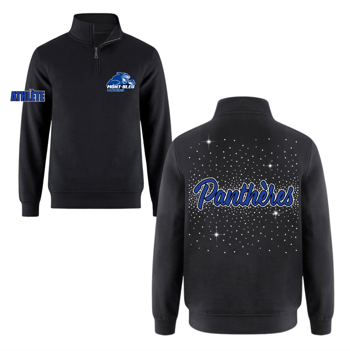 OBLIGATOIRE - Panthères - 1/4 de zip rhinestones (athlète)