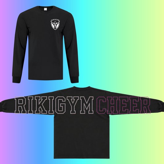 Rikigym - Deisgn club manche longue en rhinestone