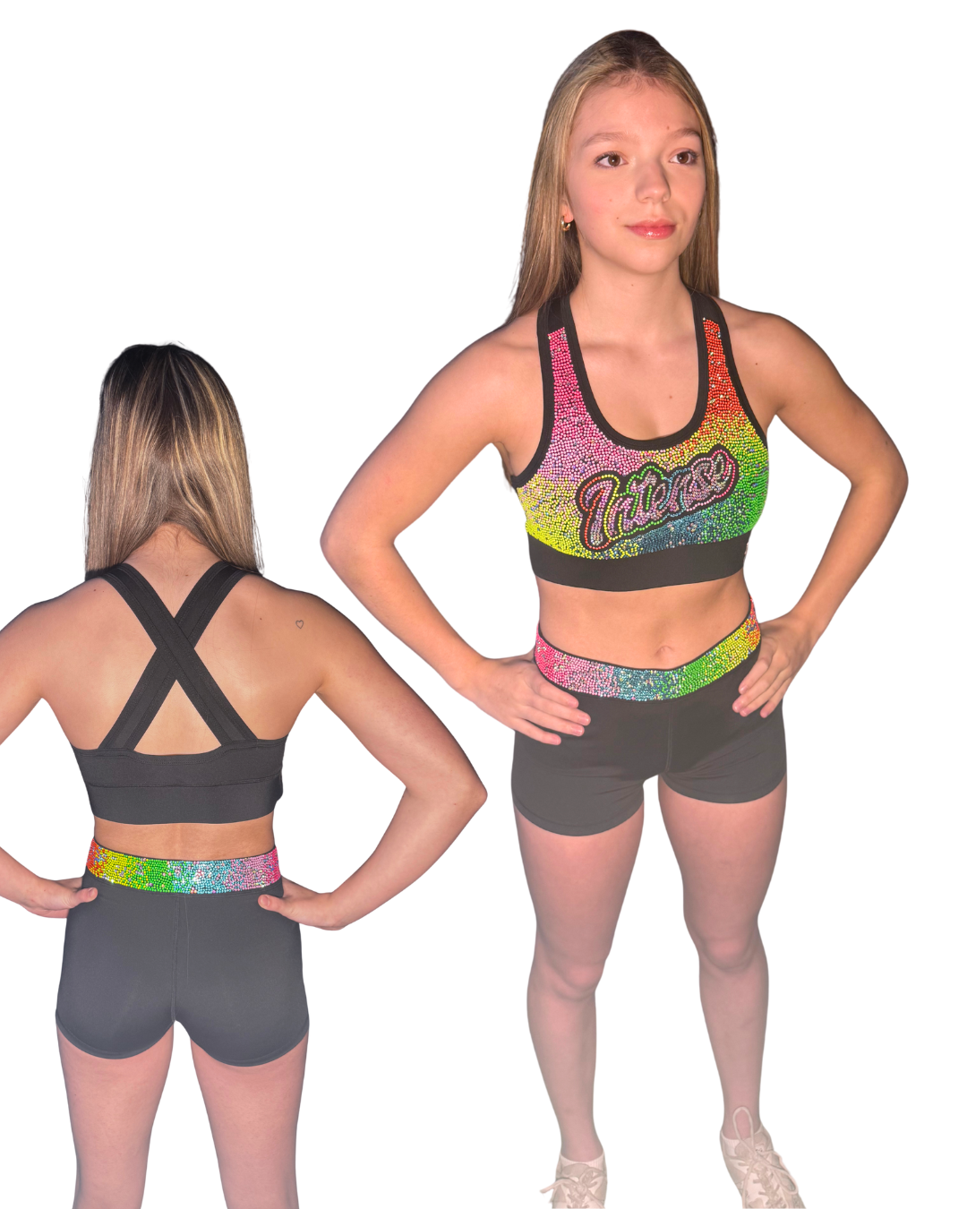 Short Rainbow Rhinestones